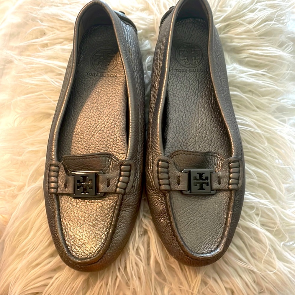 Tory Burch Silver Loafers, size 9M (runs like 8.5)